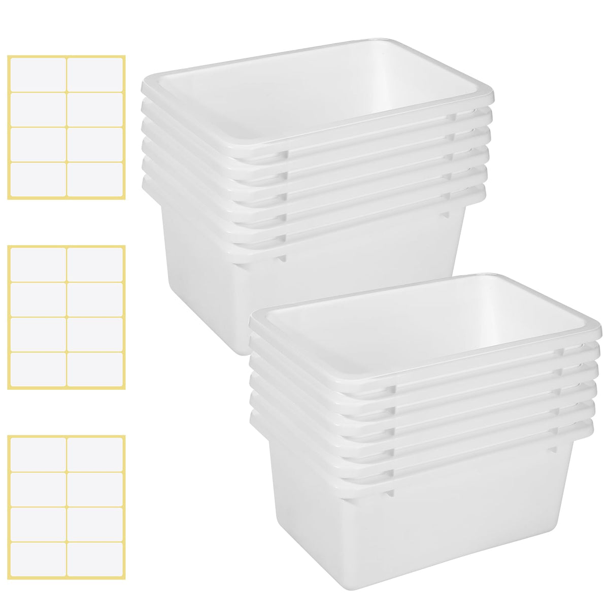Plastic Cubby Storage Bins 12-Piece Set