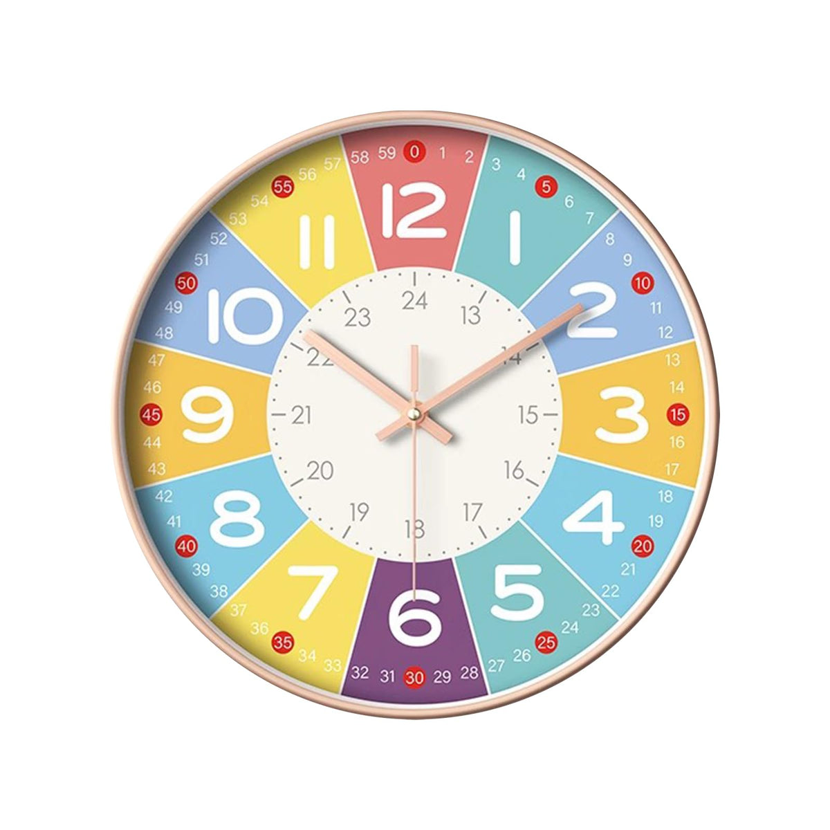 Kids Teaching Wall Clock With Easy-Read Numbers