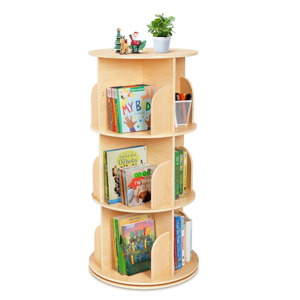 Rotating Bookshelf Tower for Kids’ Book Storage