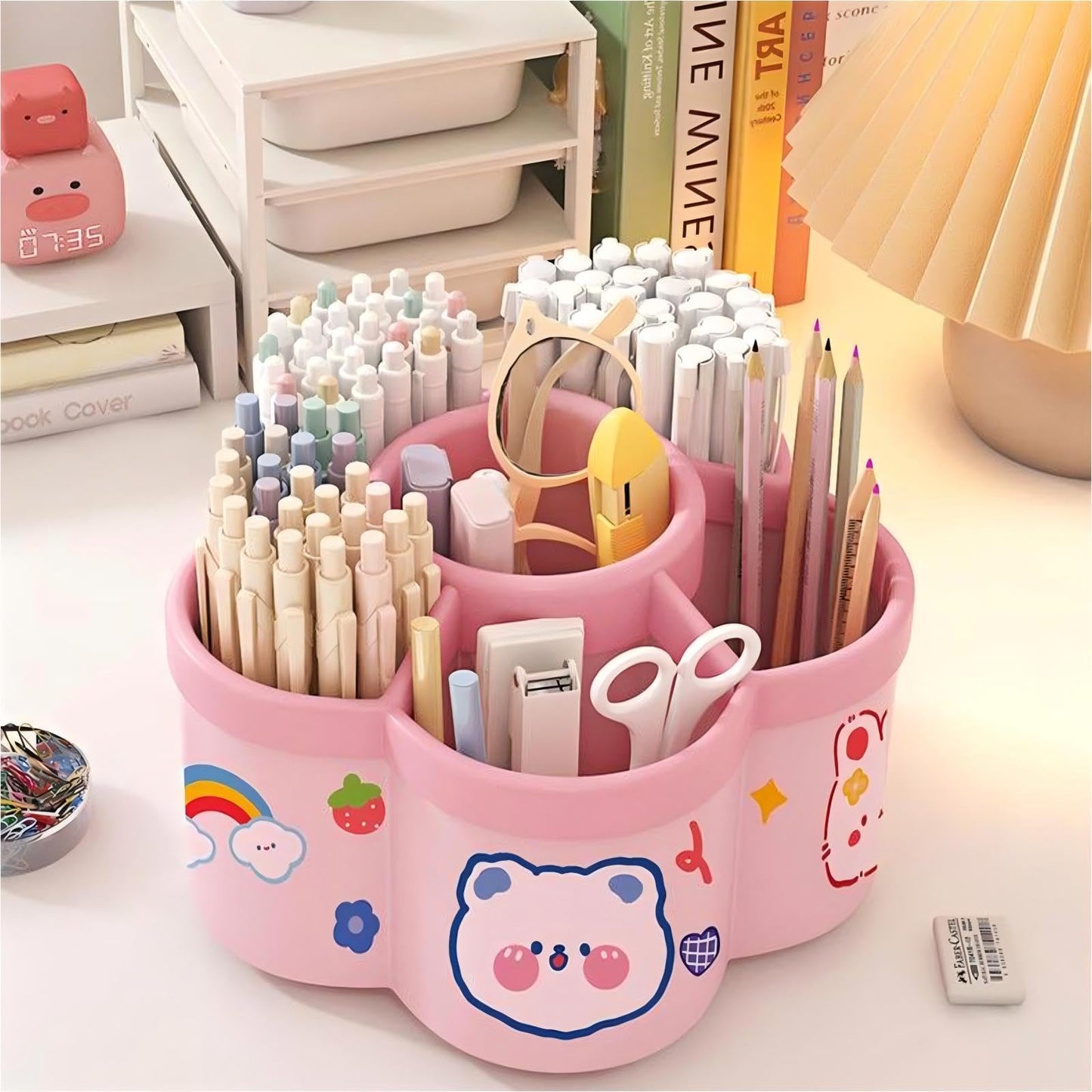 360° Rotating Pen Holder With 6 Storage Slots