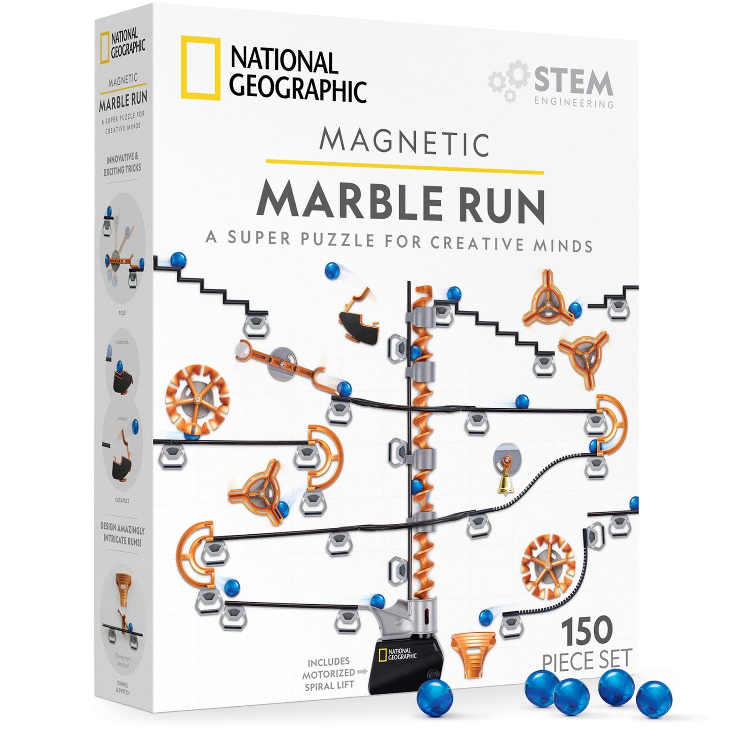 Magnetic Marble Run STEM Building Set With Tracks