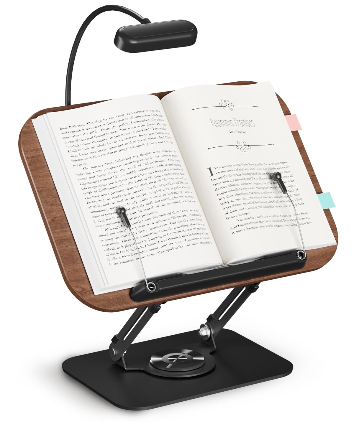 Adjustable Book Stand With 360° Rotating Base