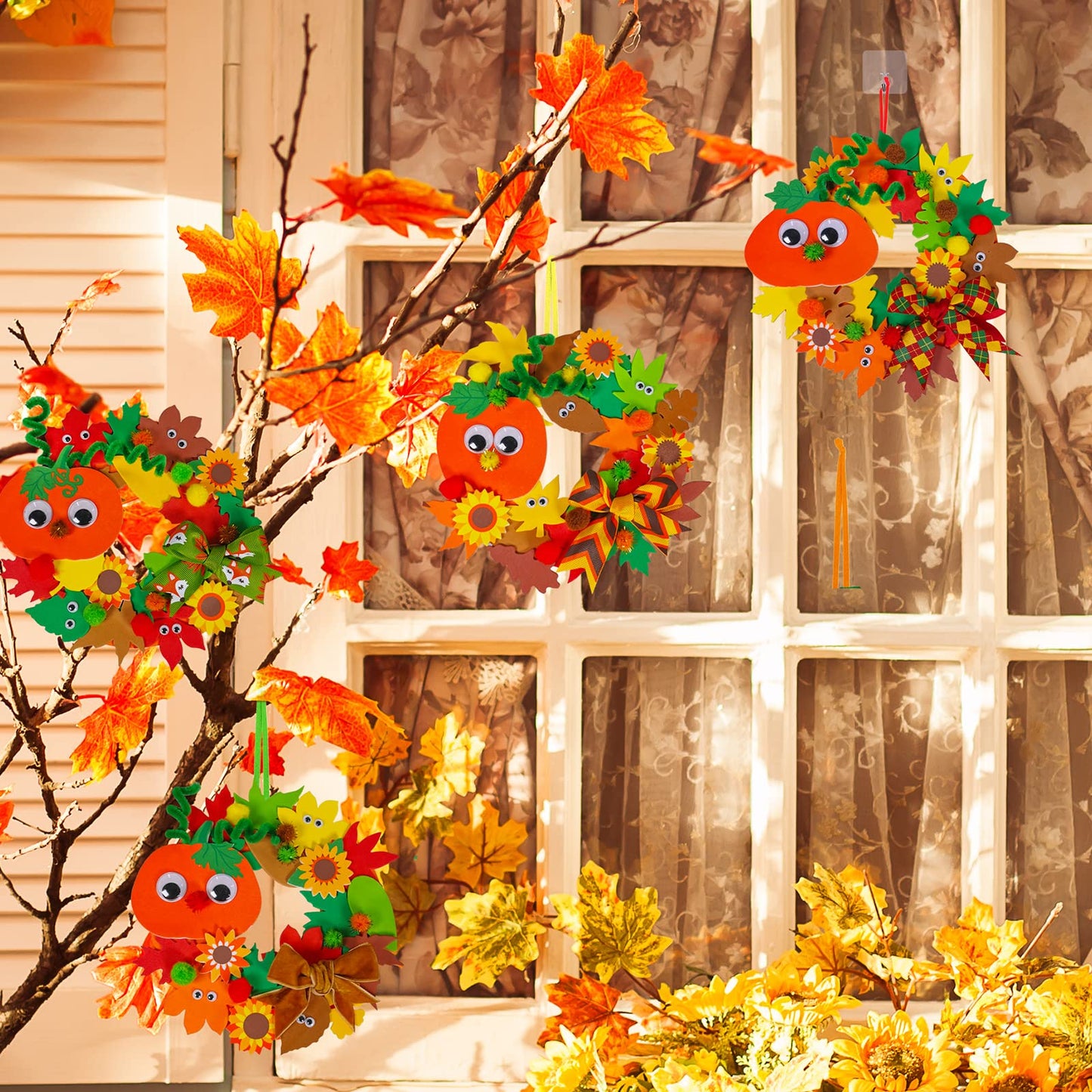 Kids Fall Craft Kit 12-Set With Foam Decorations