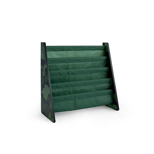 Kids 4-Tier Sling Bookshelf With Deep Storage Pockets