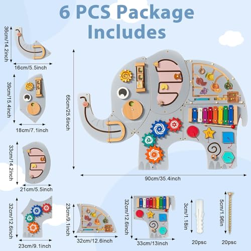 Elephant Activity Wall Panel for Sensory Learning