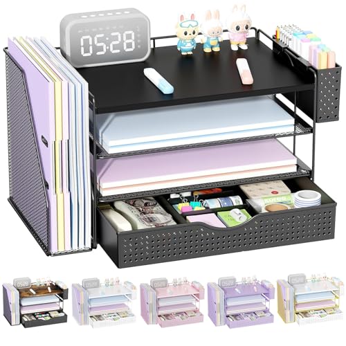 Desk Organizer With File Holder & Storage