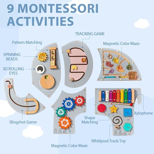 Elephant Activity Wall Panel for Sensory Learning