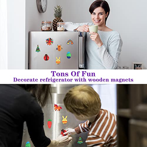 DIY Wooden Magnet Painting Kit With 36 Pieces