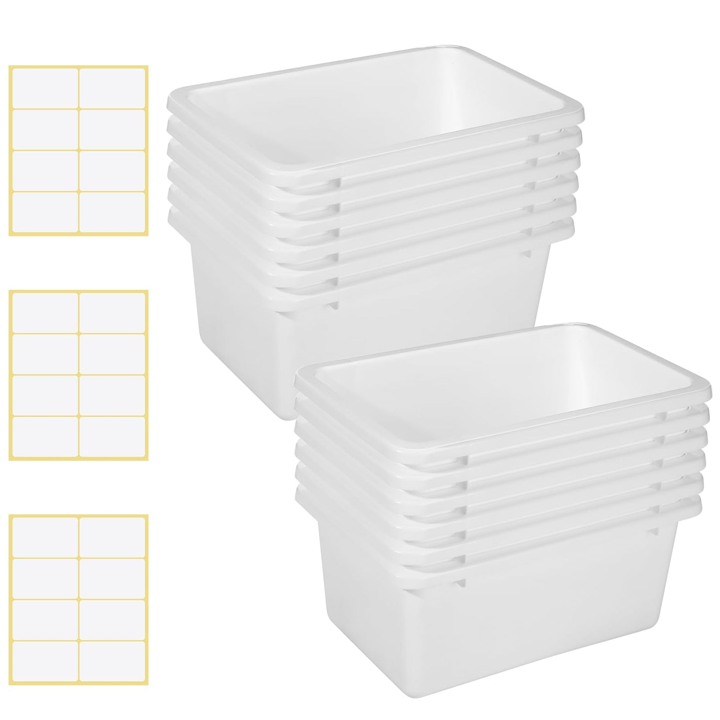 Plastic Cubby Storage Bins 12-Piece Set