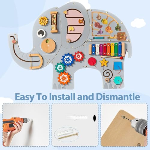 Elephant Activity Wall Panel for Sensory Learning