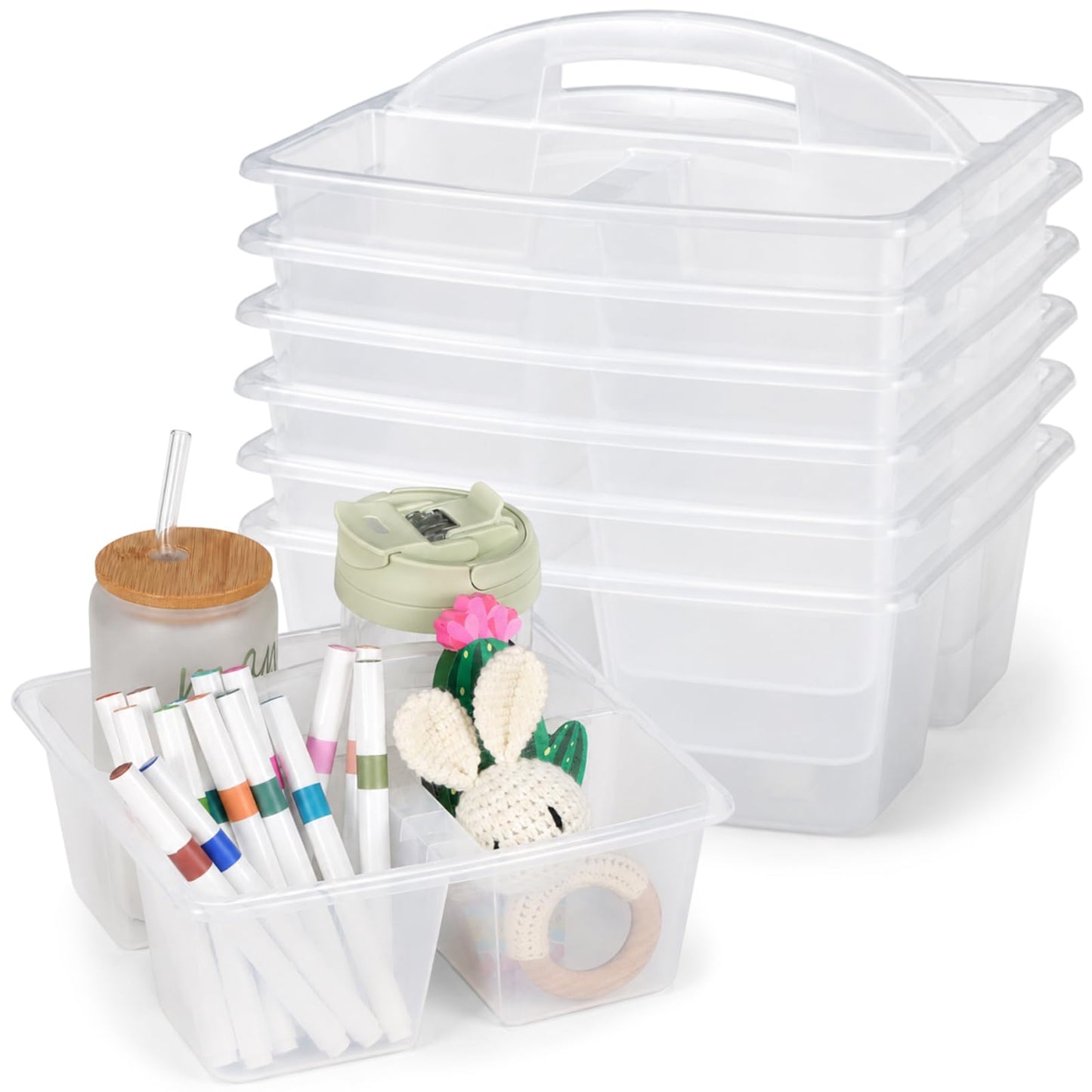 Classroom Storage Caddy 6-Pack With 3 Compartments