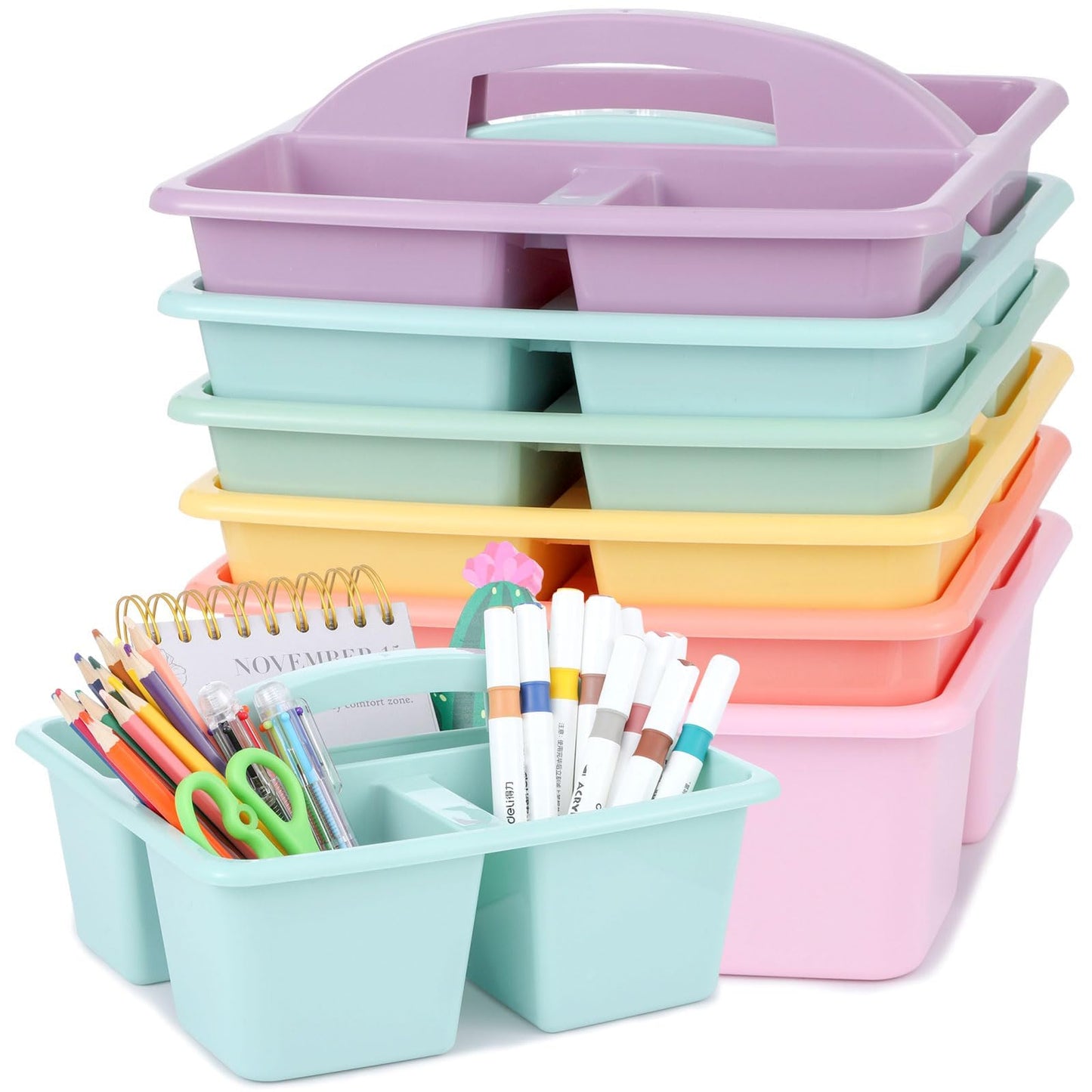 Classroom Storage Caddy 6-Pack With 3 Compartments