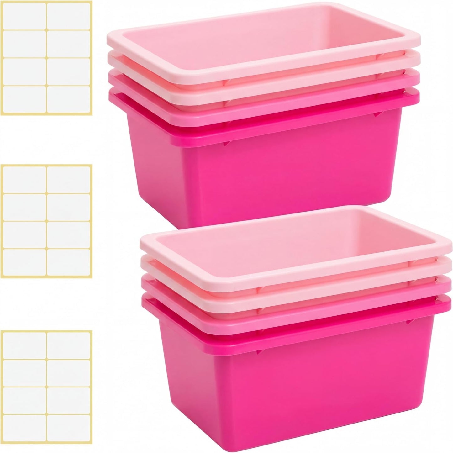 Plastic Cubby Storage Bins 12-Piece Set