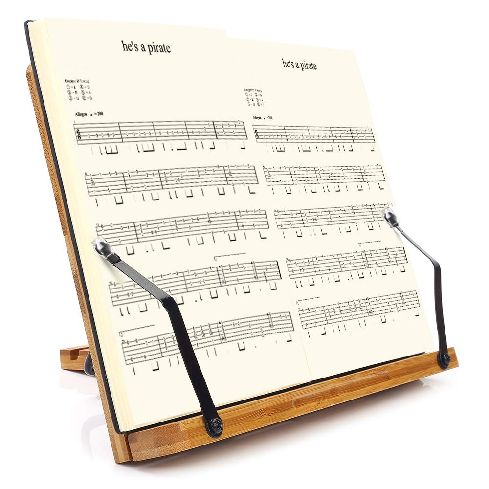 Bamboo Book Stand for Reading & Cookbooks