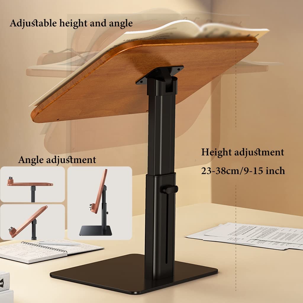 Adjustable Wooden Book Stand With Page Holder
