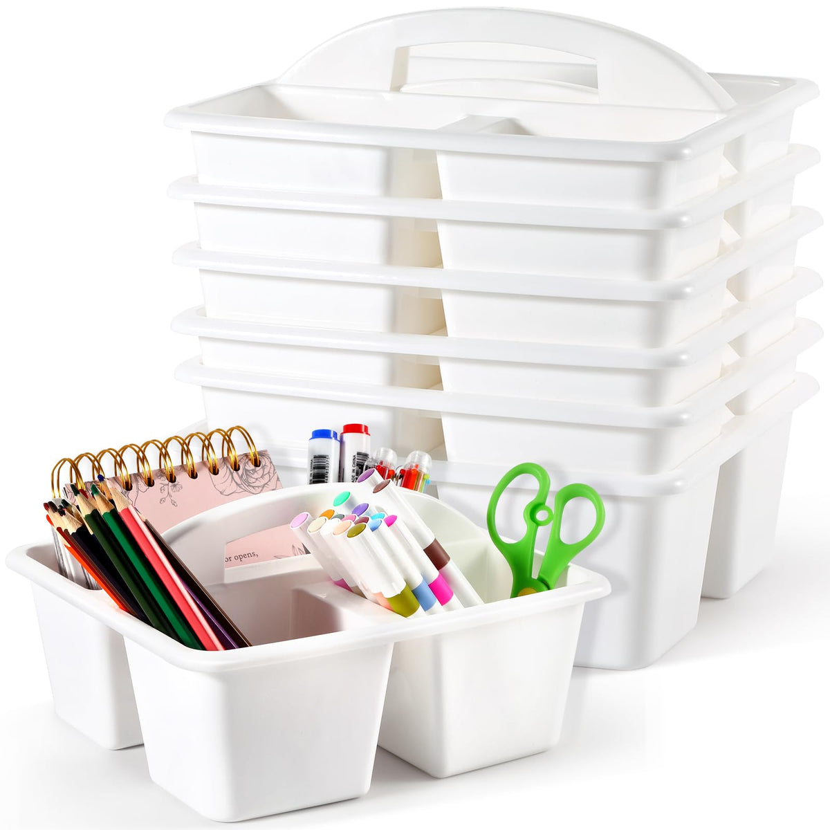 Classroom Storage Caddy 6-Pack With 3 Compartments