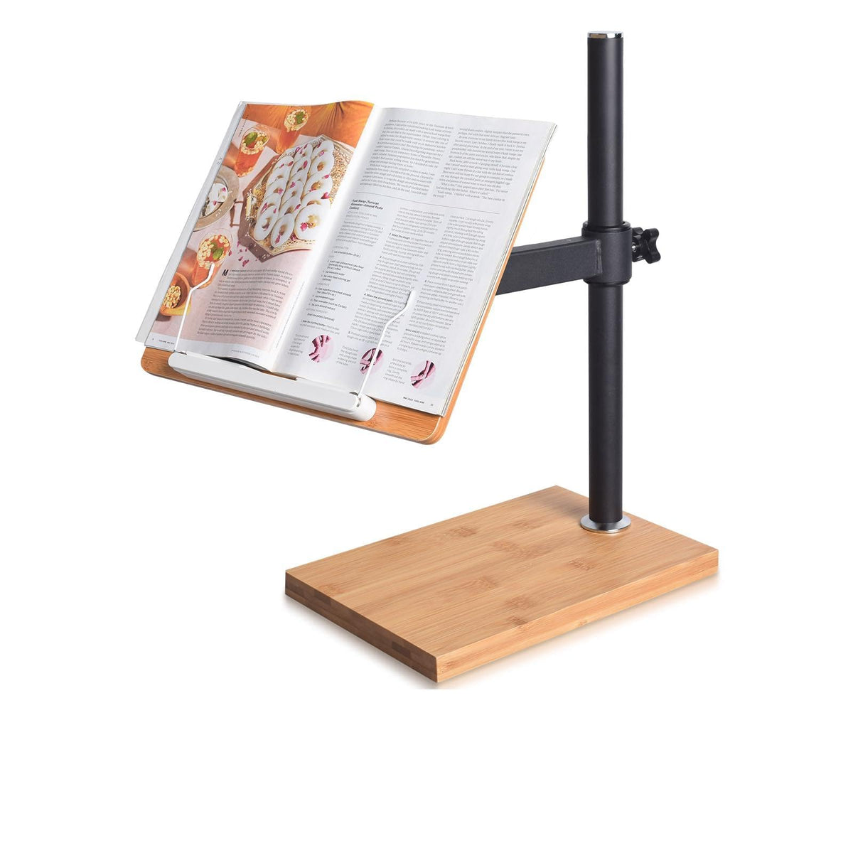 Adjustable Bamboo Book Stand With Stable Base
