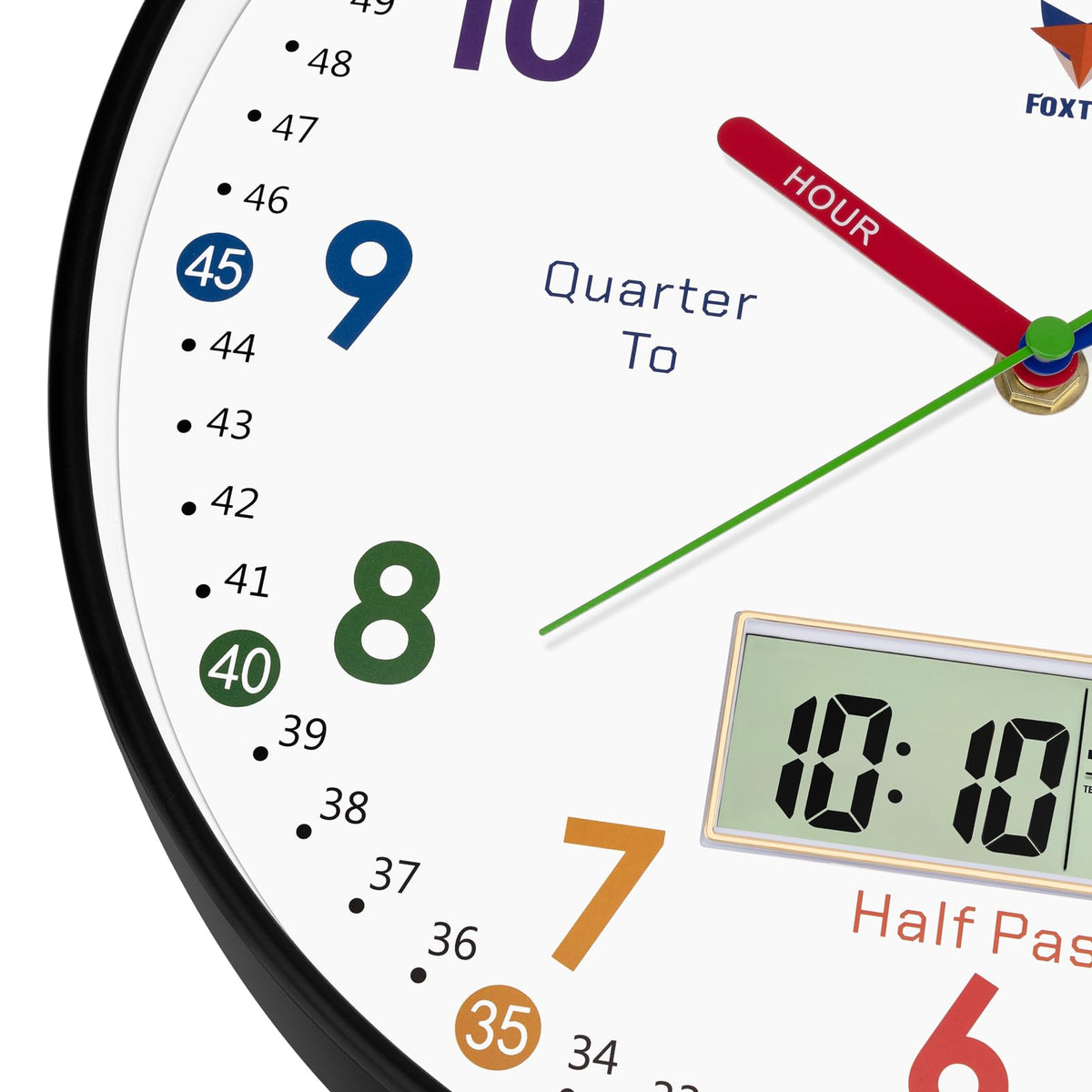 Silent Learning Wall Clock for Kids’ Time Practice