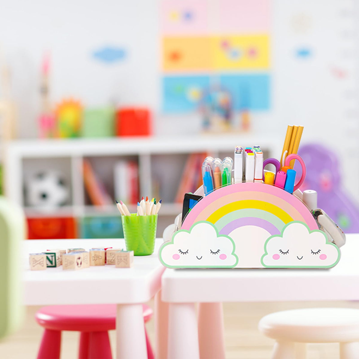 Kids Desk Organizer With Pencil Holder & Storage