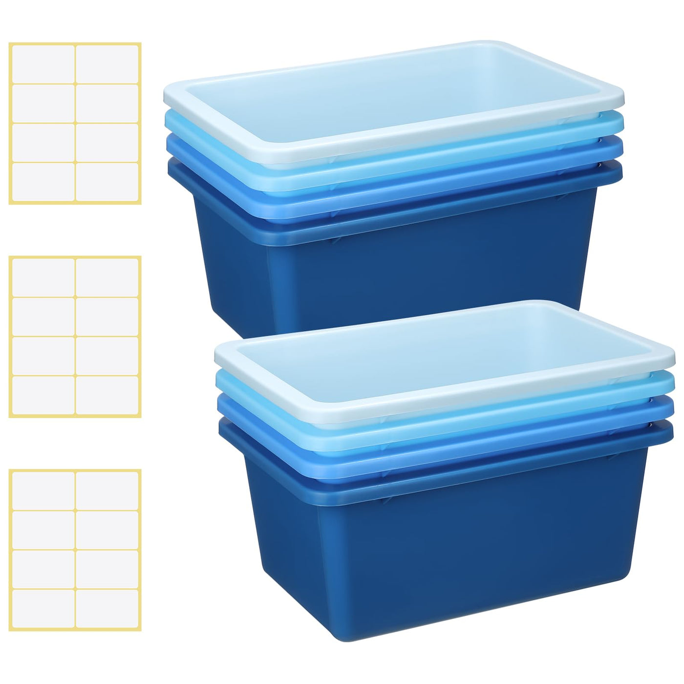 Plastic Cubby Storage Bins 12-Piece Set