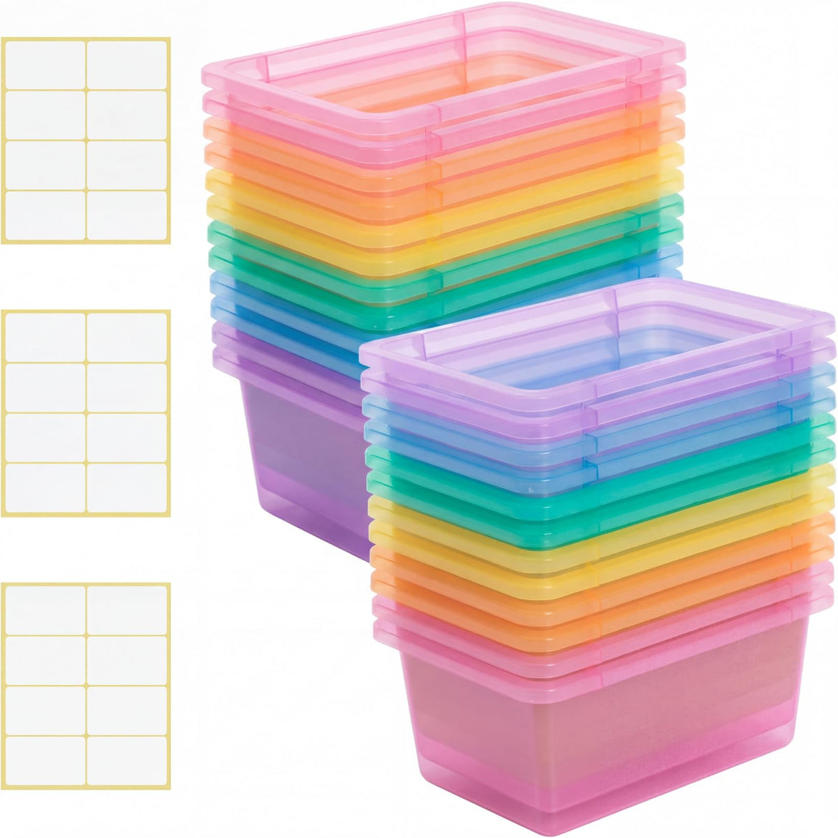 Plastic Cubby Storage Bins 12-Piece Set