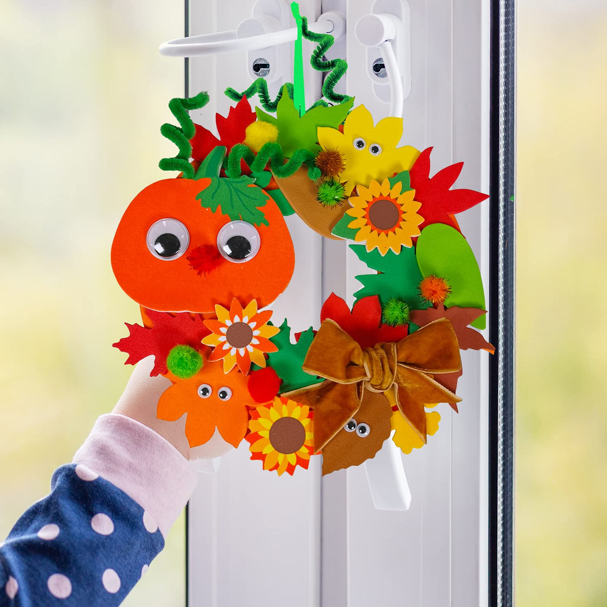 Kids Fall Craft Kit 12-Set With Foam Decorations