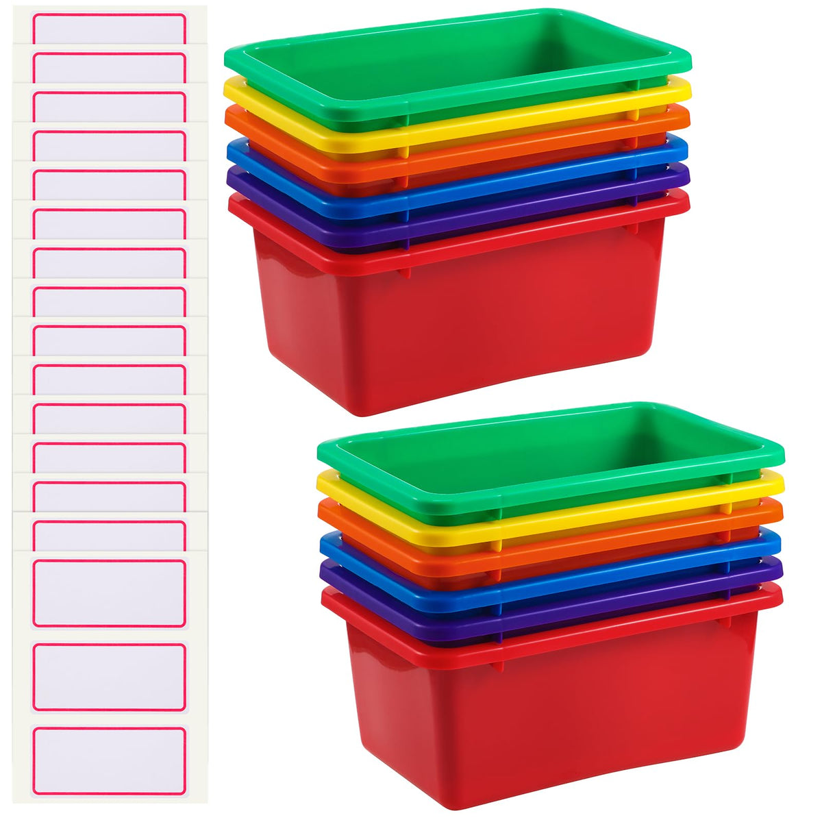 Plastic Cubby Storage Bins 12-Piece Set