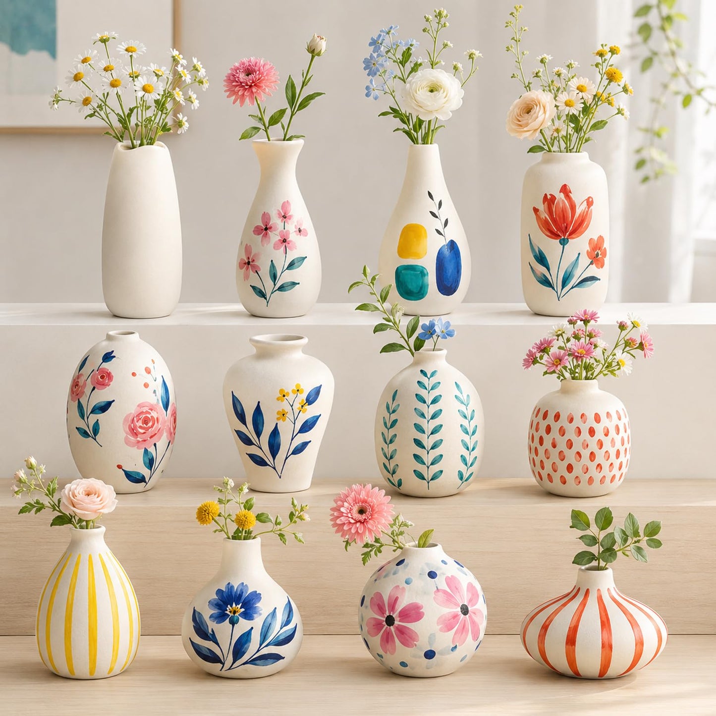DIY Ceramic Vase Painting Kit 12-Piece Set