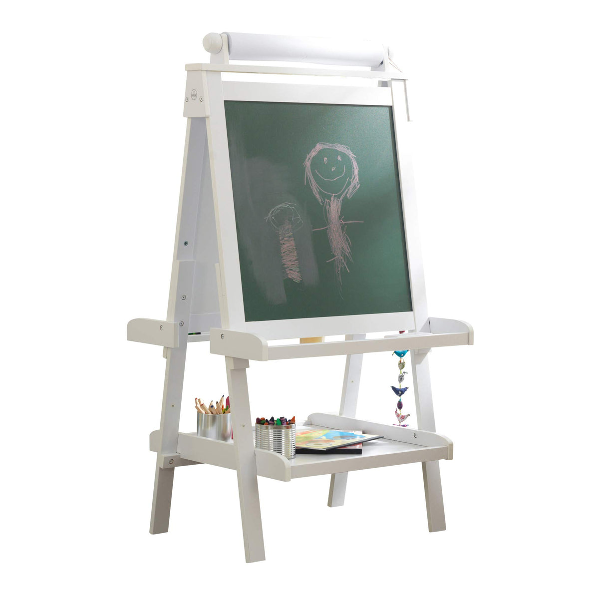 Wooden Kids Easel With Chalkboard & Dry Erase