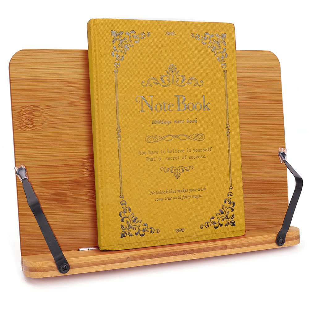 Bamboo Book Stand for Reading & Cookbooks