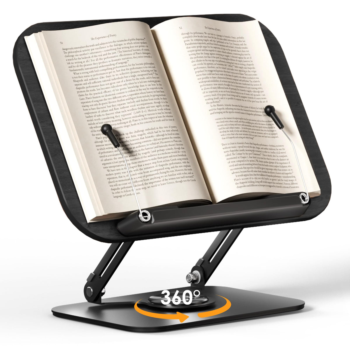 Adjustable Book Stand With 360° Rotating Base
