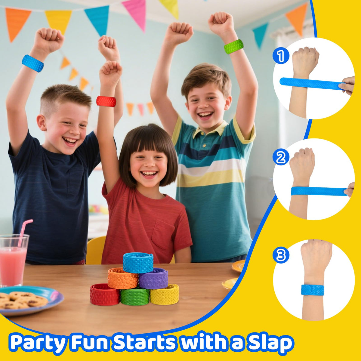 Textured Sensory Slap Bracelets 6-Piece Set