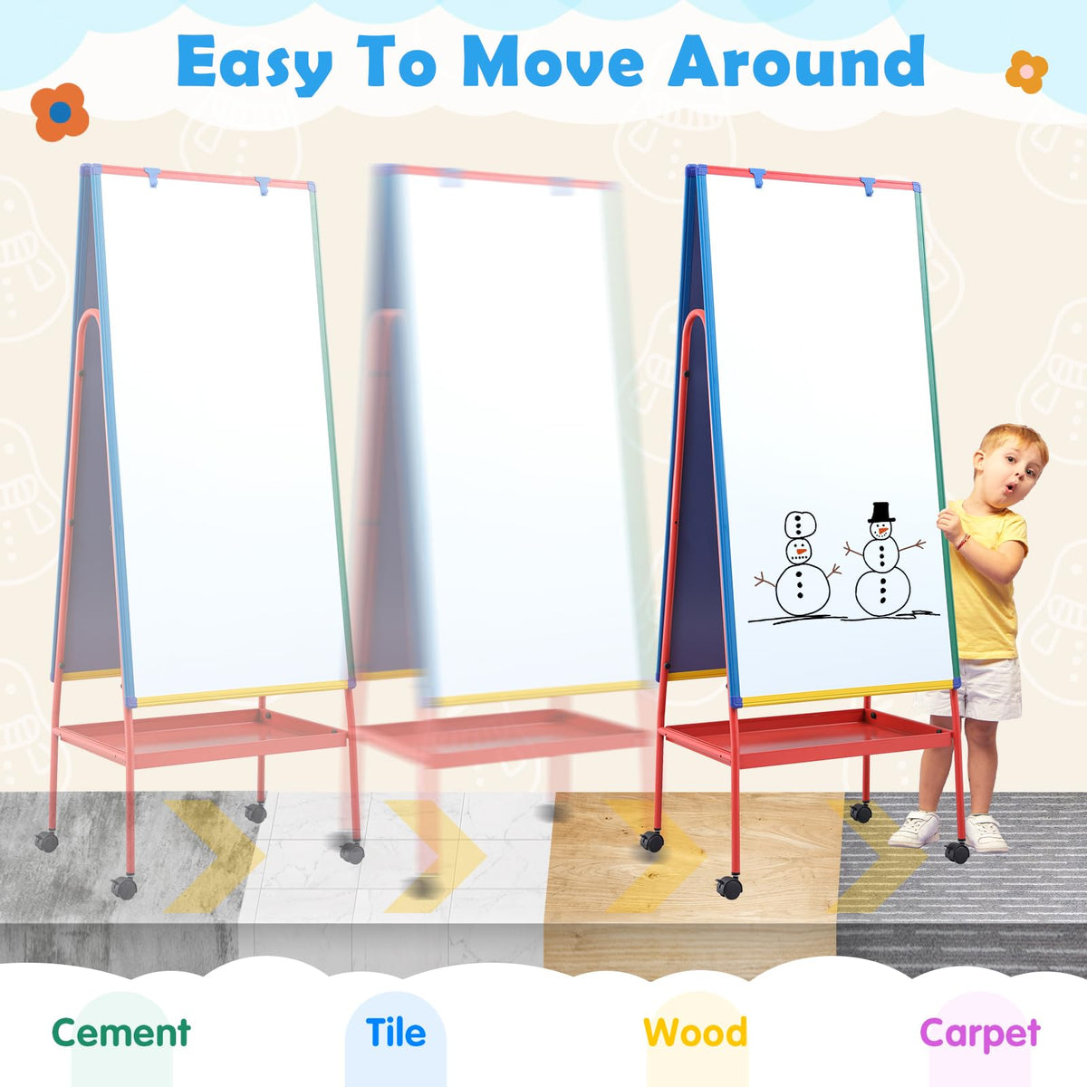 Dry Erase Board With Adjustable Stand