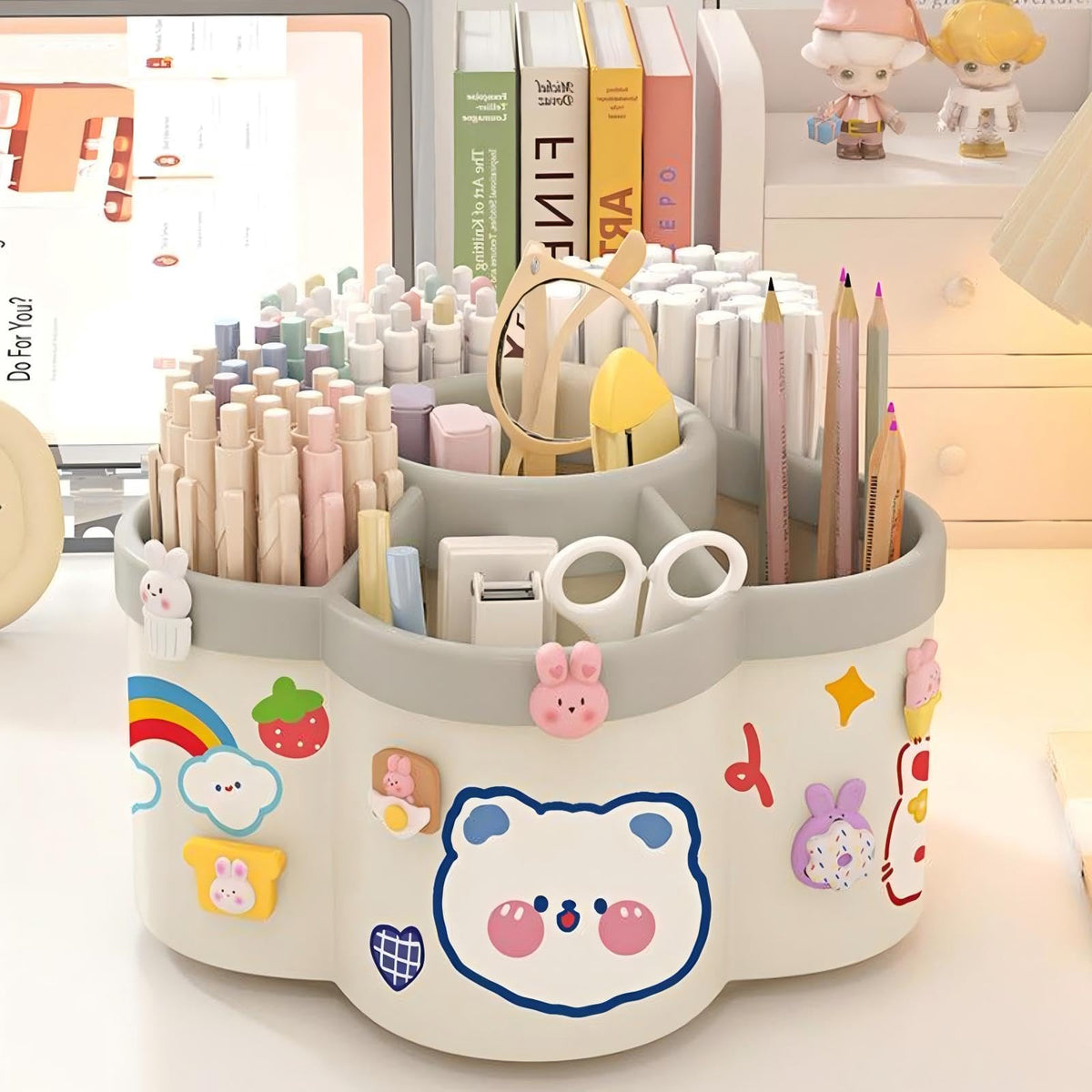 360° Rotating Pen Holder With 6 Storage Slots