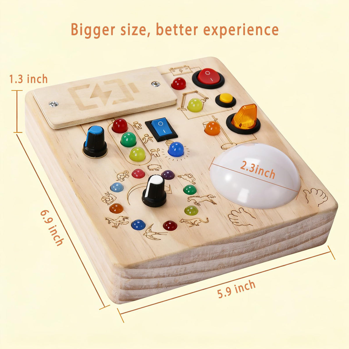 Montessori Busy Board With LED Traffic Light