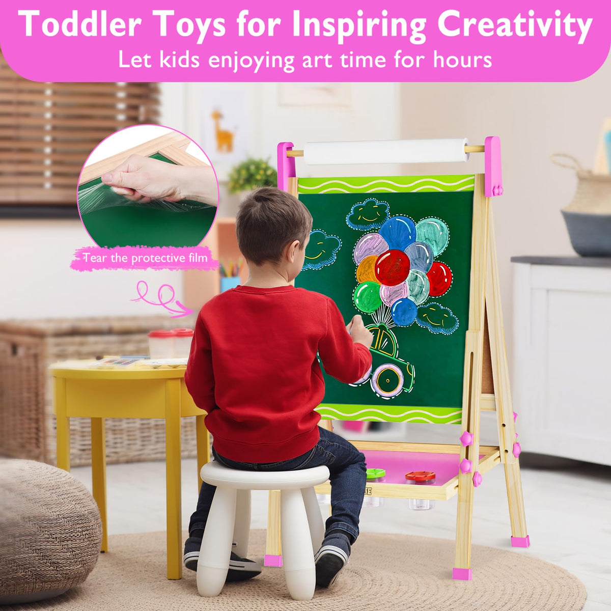 Kids Art Easel for Drawing & Creative Play