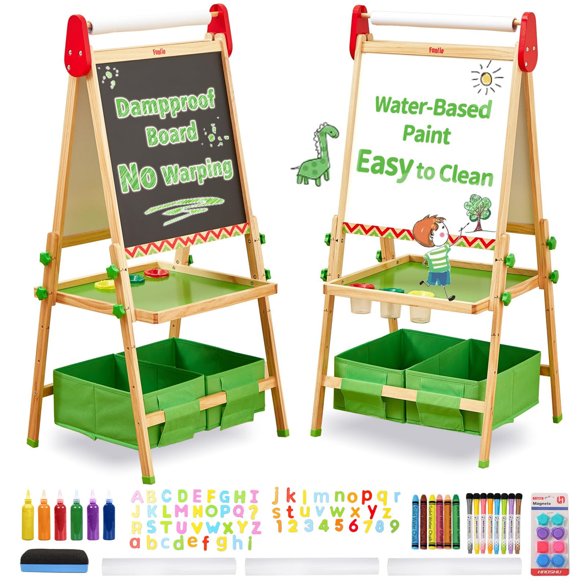 Adjustable Kids Art Easel With Anti-Warp Design