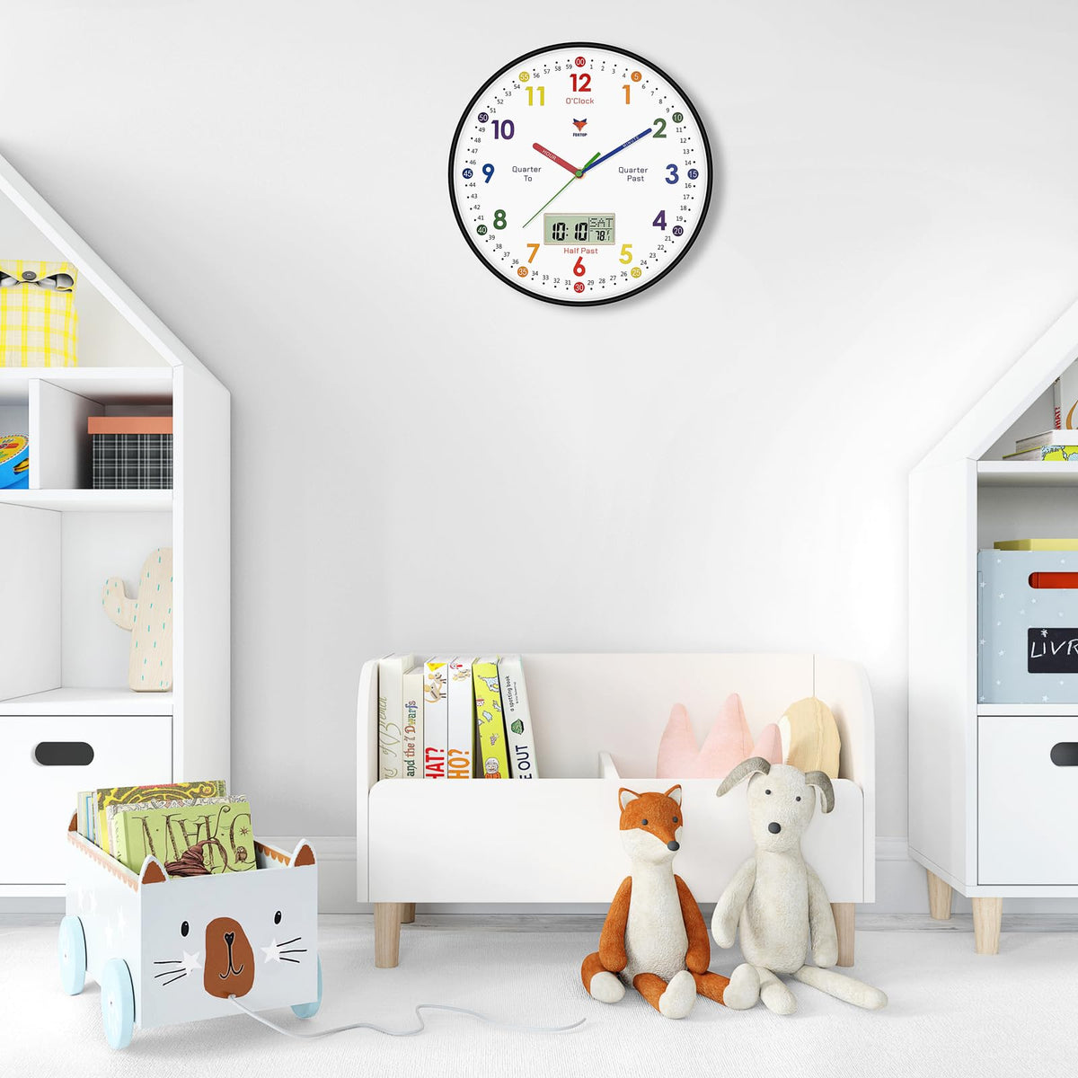 Silent Learning Wall Clock for Kids’ Time Practice