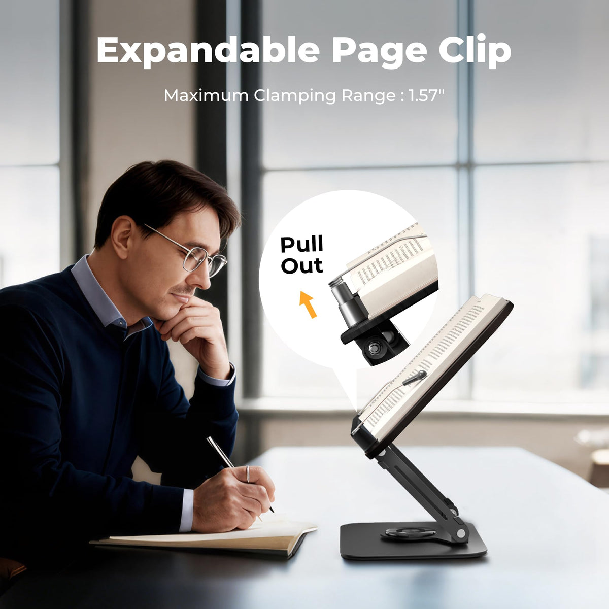 Adjustable Book Stand With 360° Rotating Base