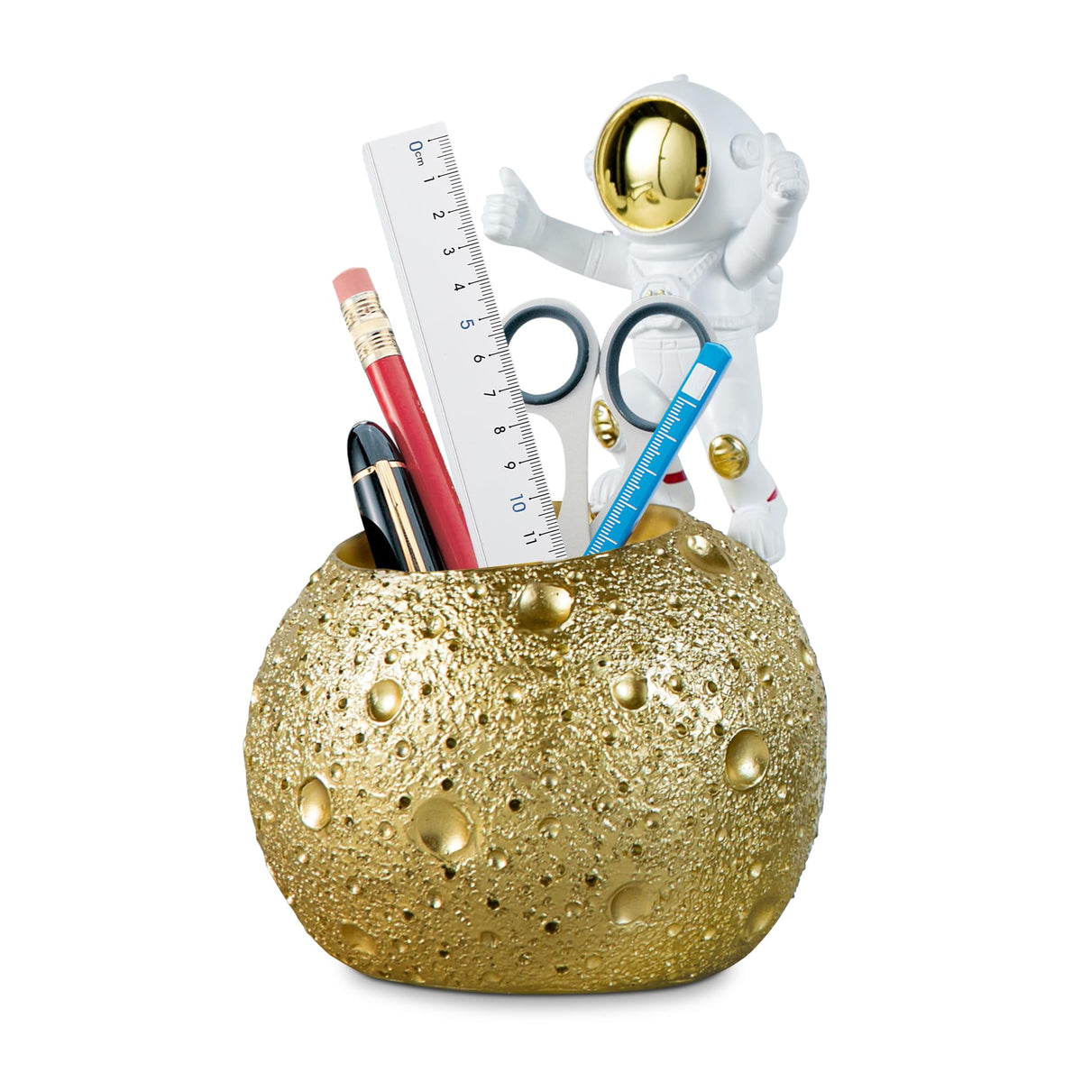 Astronaut Pen Holder With Decorative Desk Storage