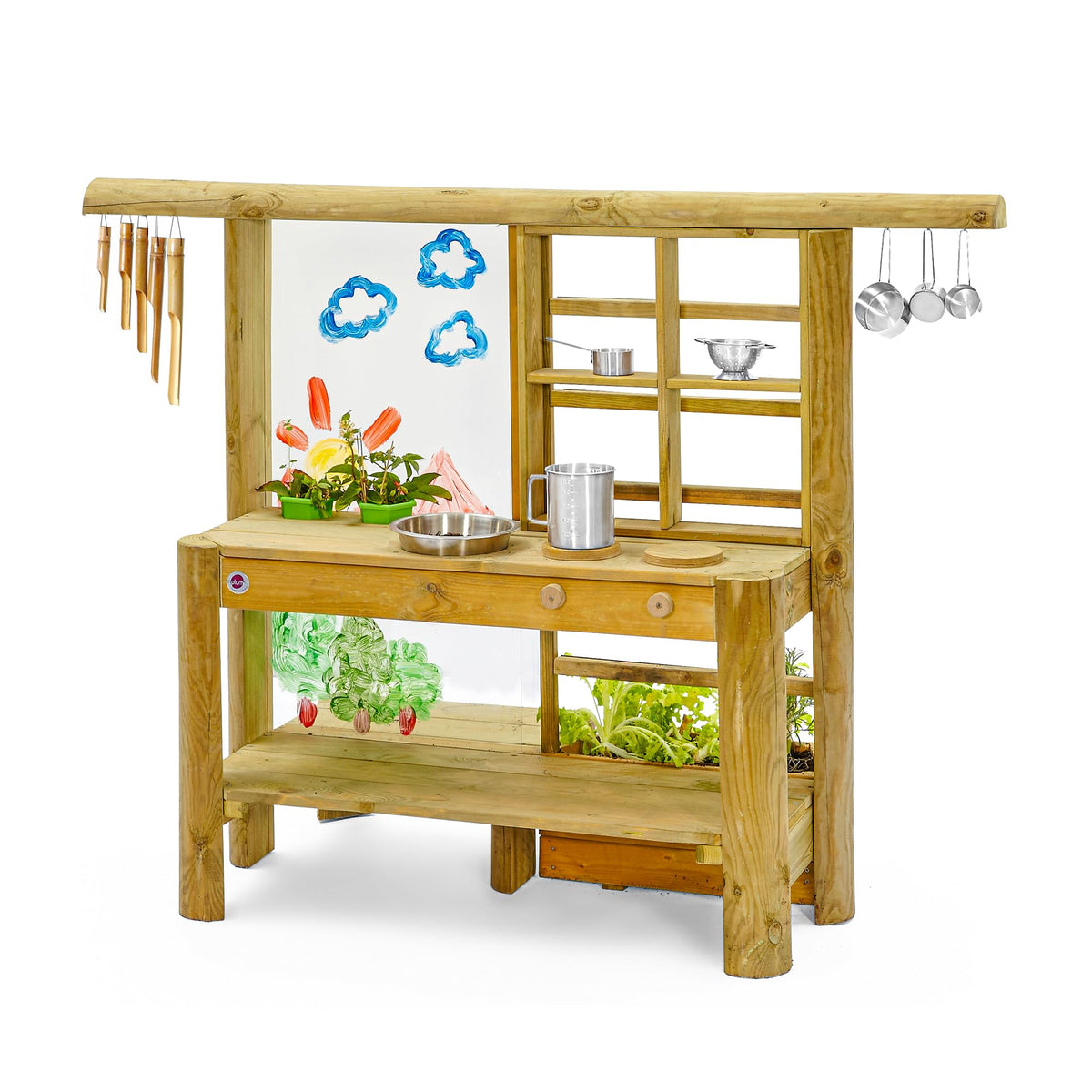 Outdoor Wooden Art Easel With Weatherproof Finish