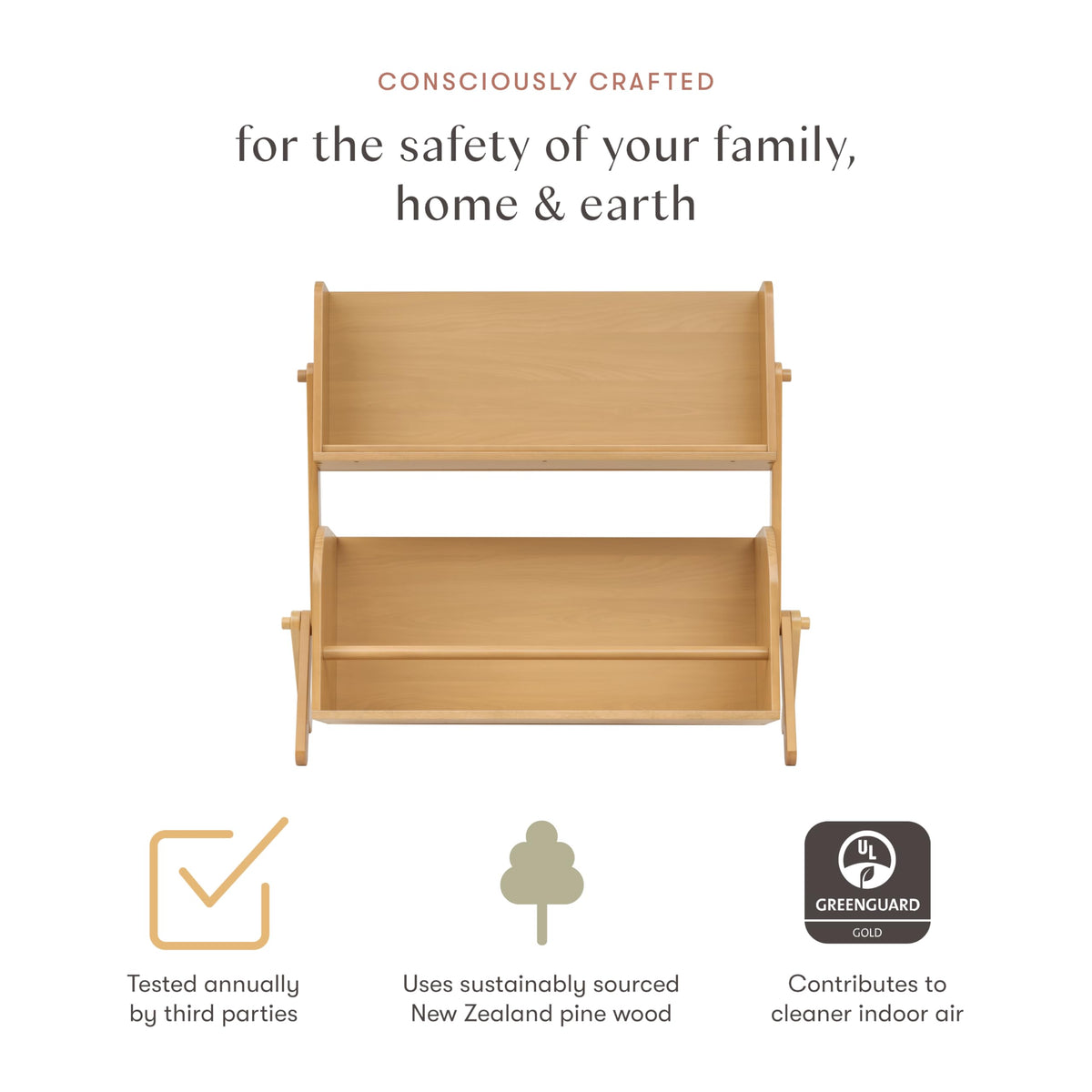 Kids Storage Bookshelf With Open Display Shelves
