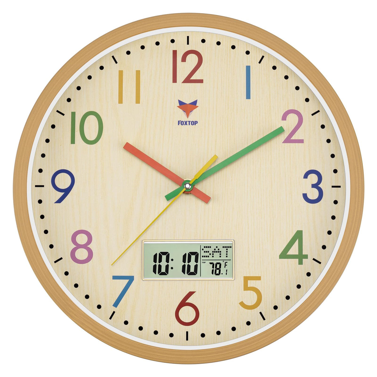 Silent Learning Wall Clock for Kids’ Time Practice