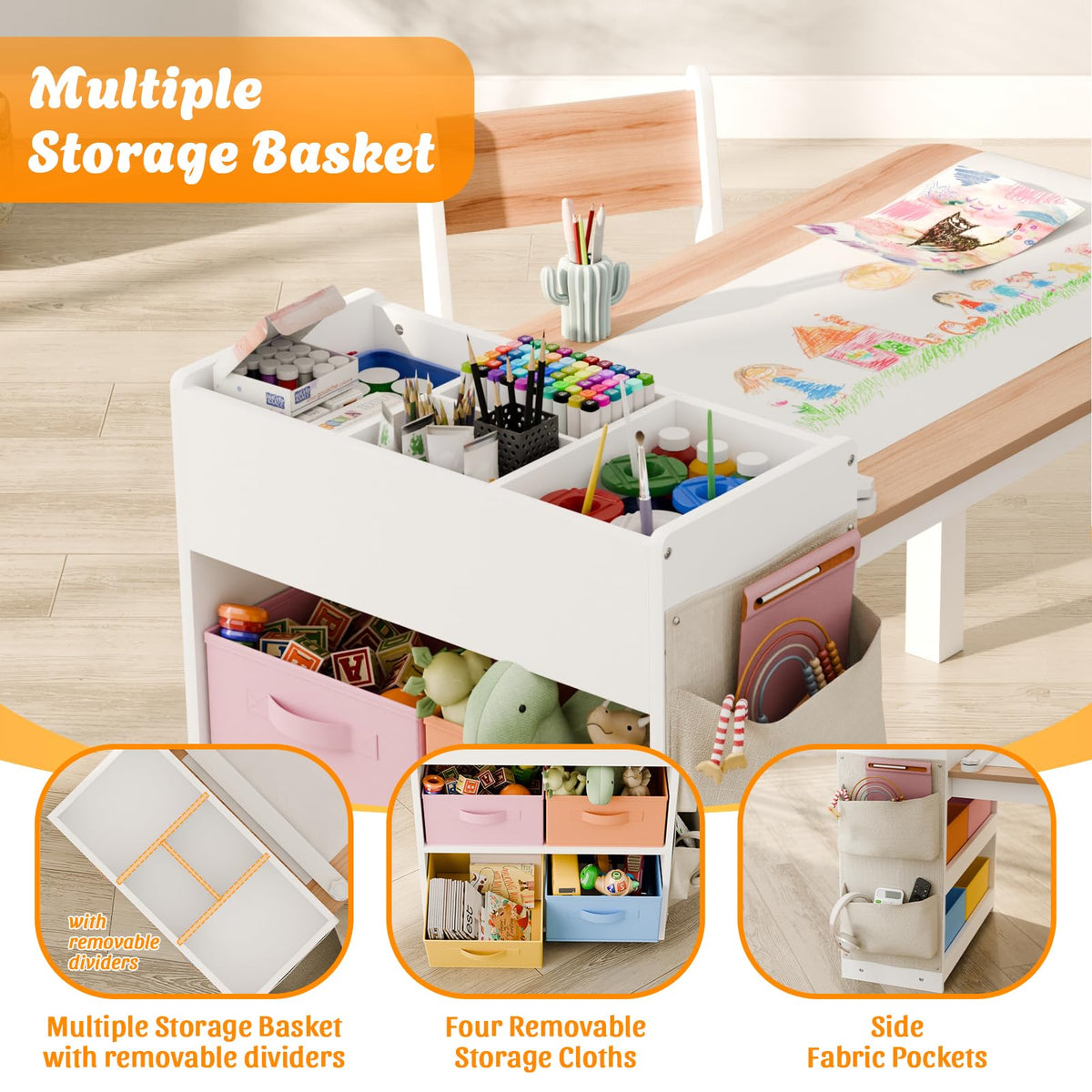 2-in-1 Kids Art Table for Creative Learning