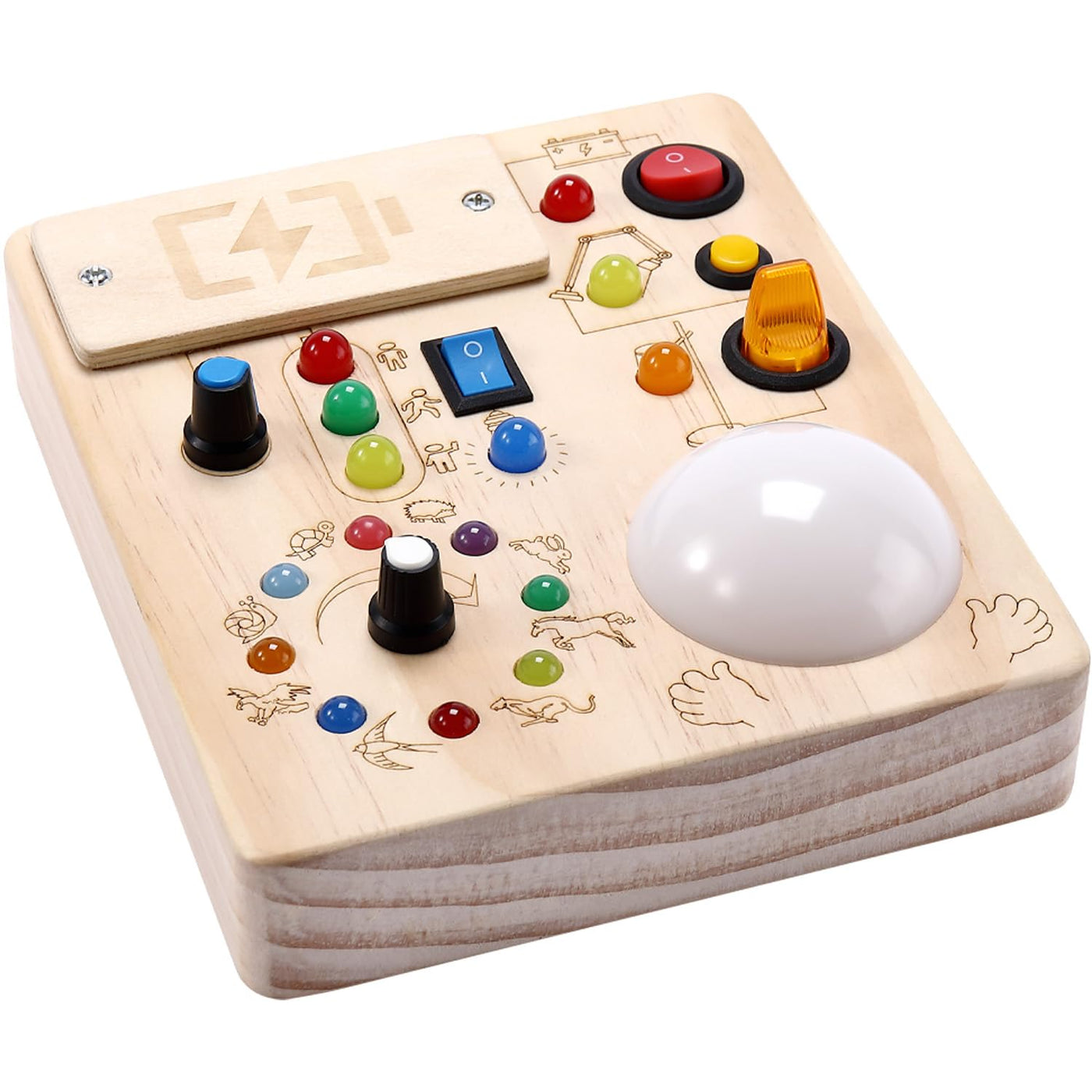 Montessori Busy Board With LED Traffic Light