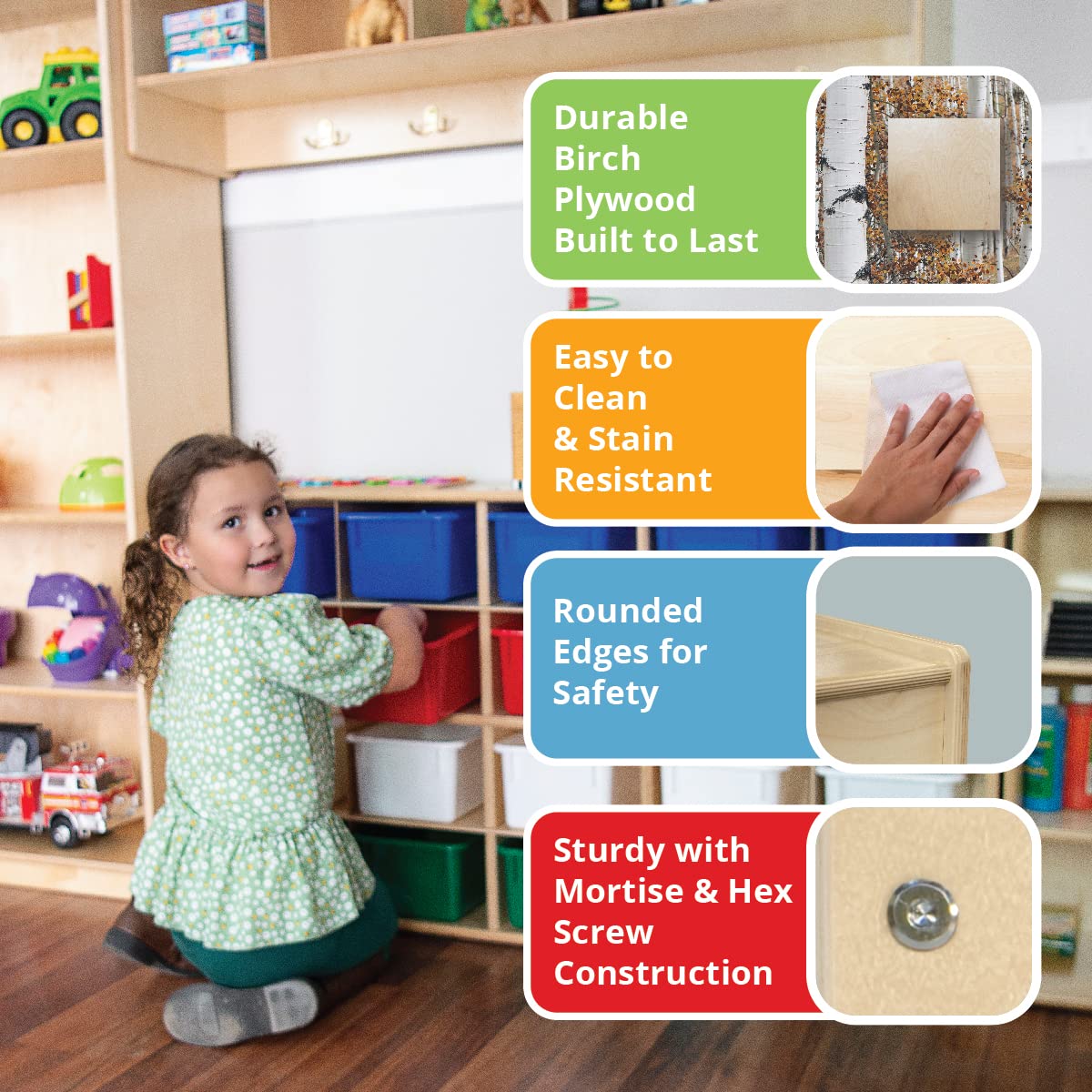 Children's 4-Sided Plywood Art Easel With Storage