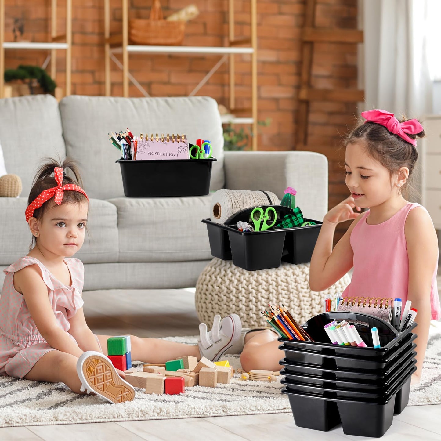 Classroom Storage Caddy 6-Pack With 3 Compartments