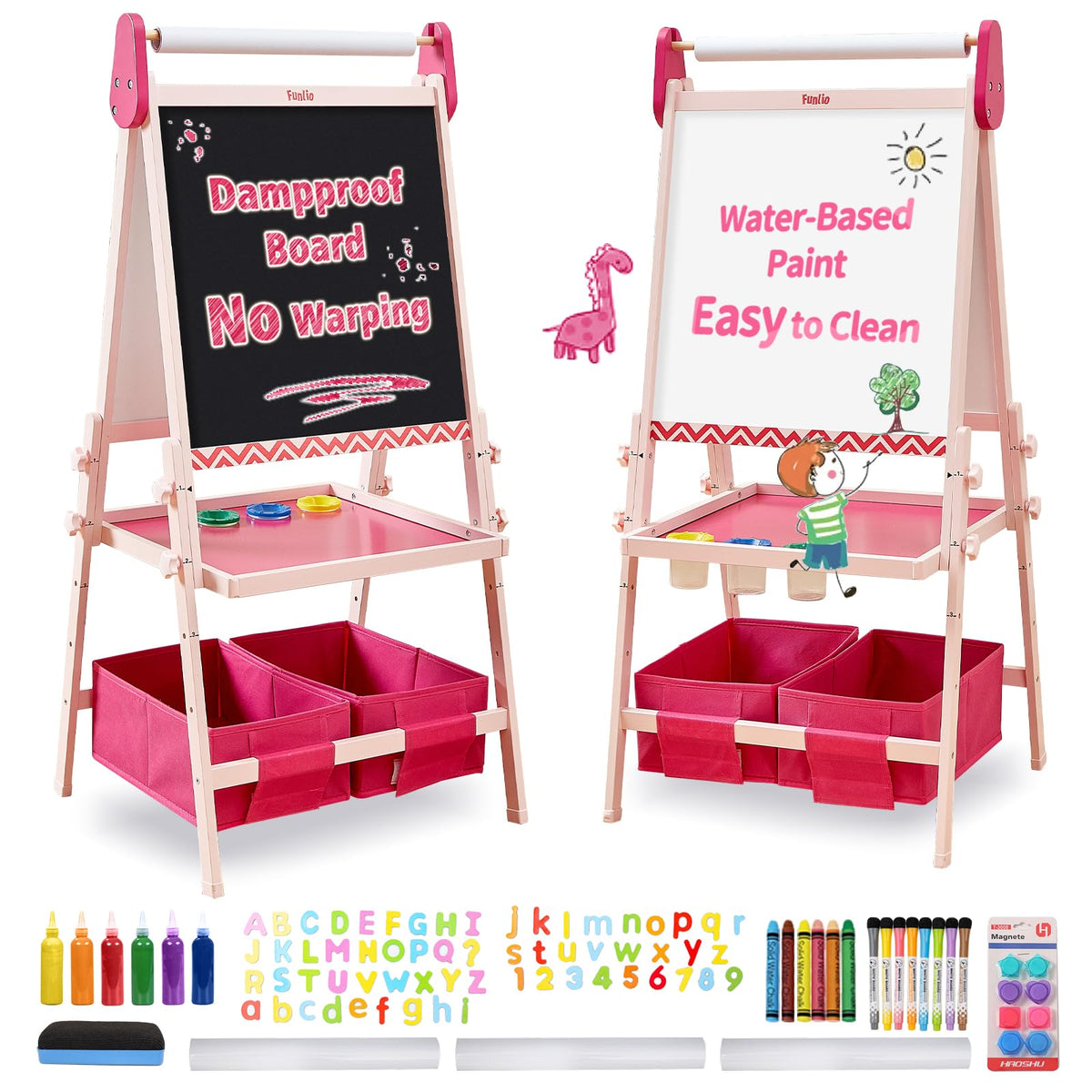 Adjustable Kids Art Easel With Anti-Warp Design