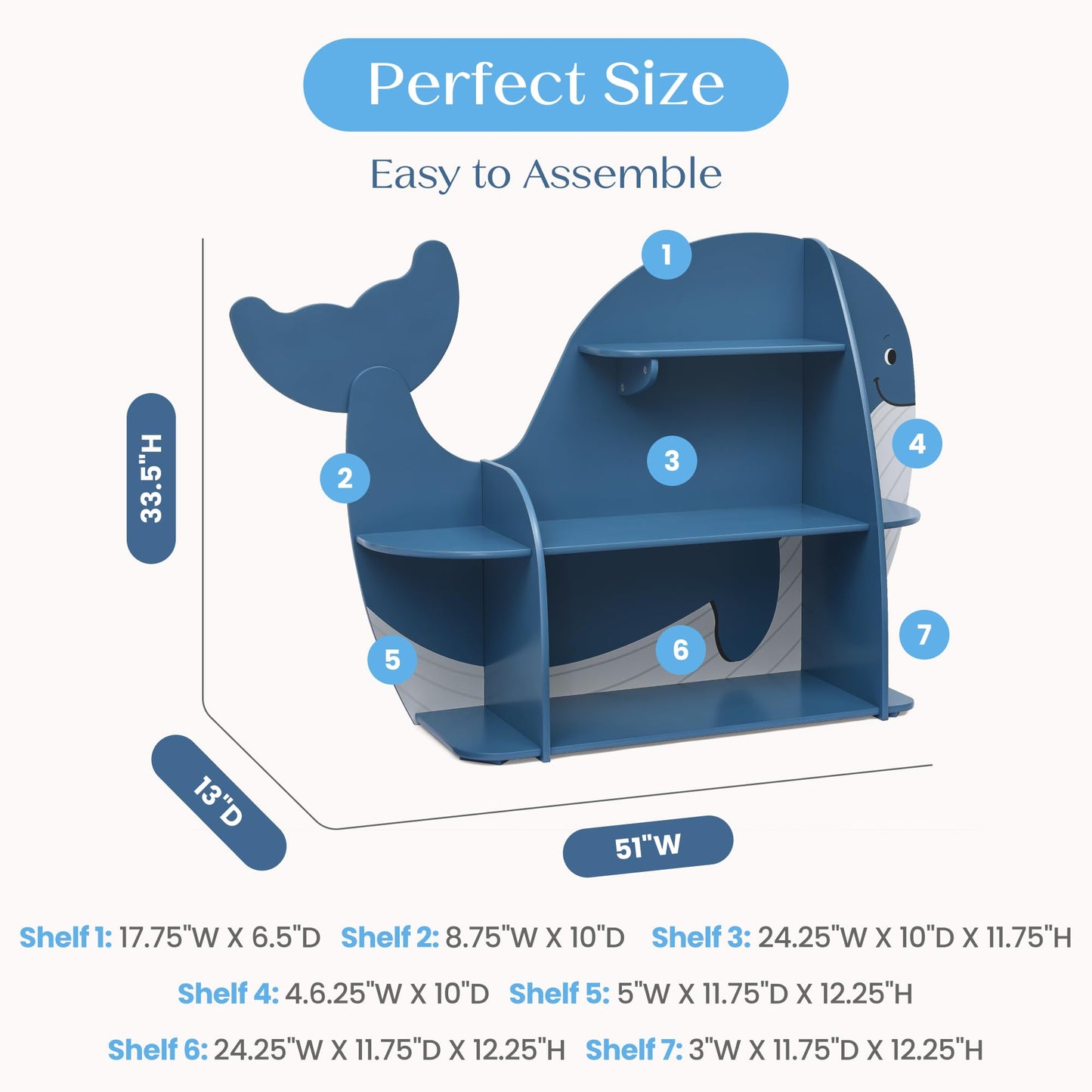 Kids Bookcase With Open Shelves for Easy Storage