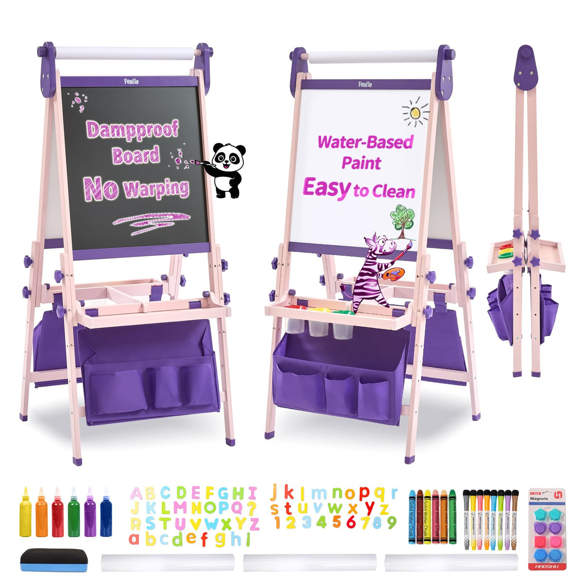 Adjustable Kids Art Easel With Anti-Warp Design